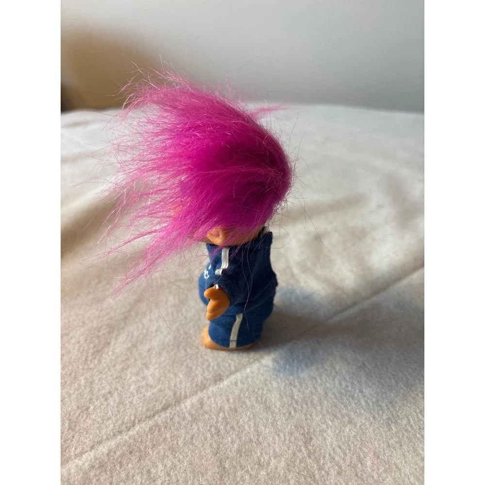 Russ Troll Doll #1 Coach Blue‎ Uniform Pink Hair Vintage Collectible